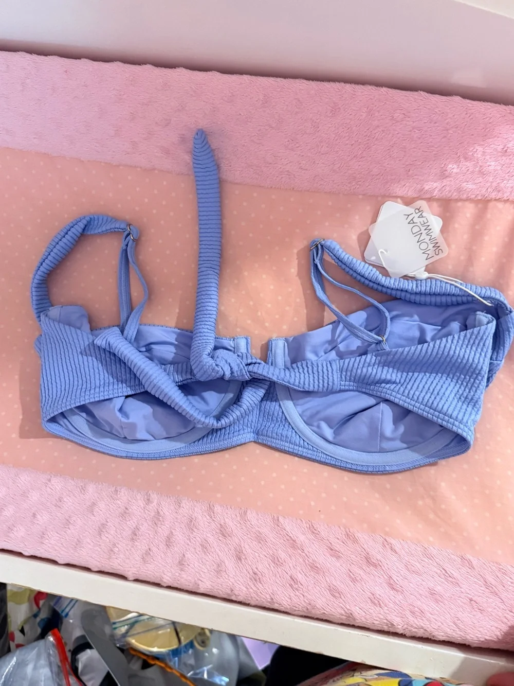 Monday Swimwear Periwinkle Ribbed Underwire Bikini Top